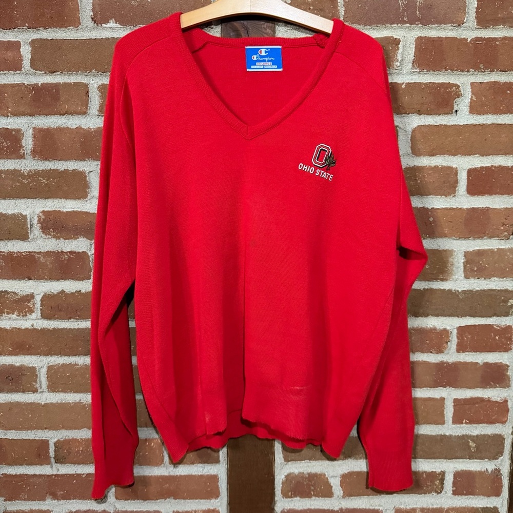 VTG Champion Ohio State Vintage V-Neck Sweater Embroidered! It’s 🤩!!